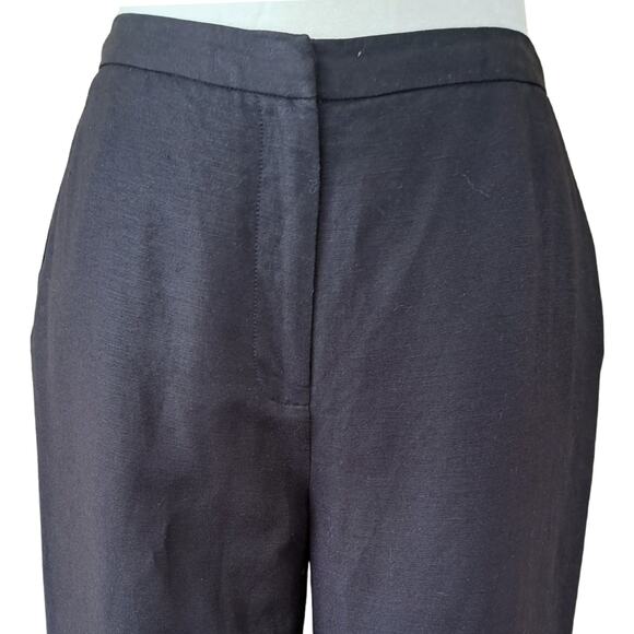 Calvin Klein Black Linen Blend Wide Leg Pants Size 4 (28" Inseam) - Picture 2 of 10